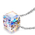 Aurora Borealis Crystal Cube Necklace Made with Crystal