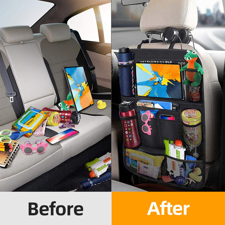 Car Backseat Organizer with Touch Screen Tablet Holder